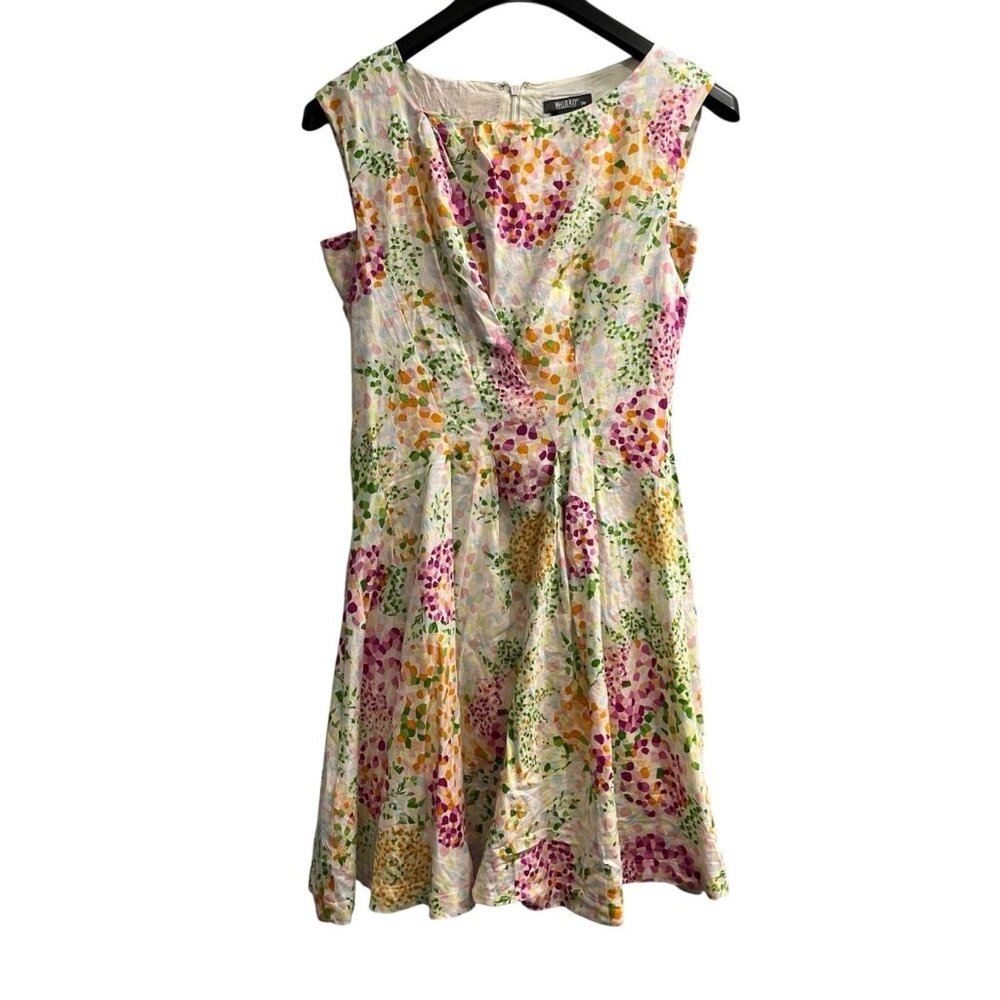 Wanko Dress Womens 36 US 6 Colorful All Over Floral Fit Flare Feminine‎ Church
